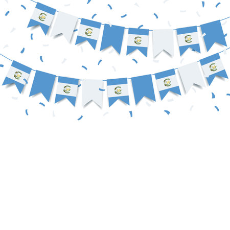 Vector Illustration of Guatemala Independence Day. Garland with the flag of Guatemala on a white background.のイラスト素材