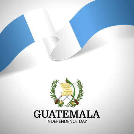 Vector Illustration of Guatemala Independence Day. ribbonのイラスト素材