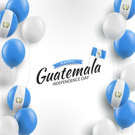 Vector Illustration of Guatemala Independence Day. Background with balloonsのイラスト素材