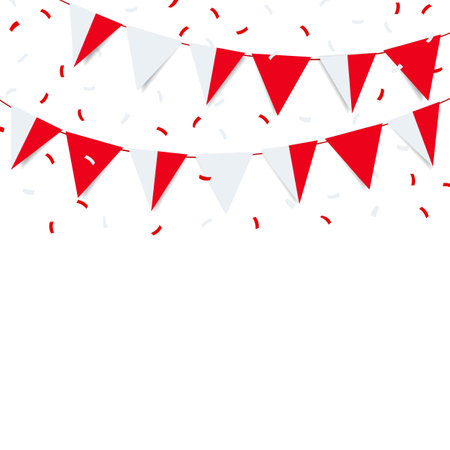 Vector Illustration of Poland Independence Day. Garland with the flag of Poland on a white background.のイラスト素材