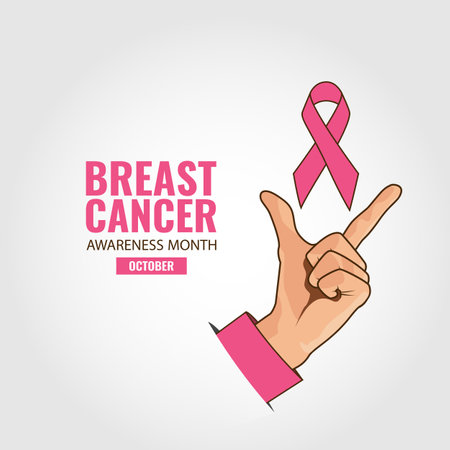 Vector Illustration of Breast Cancer Awareness Month.のイラスト素材