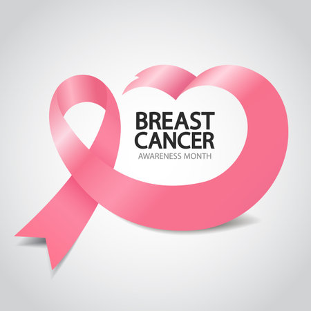 Vector Illustration of Breast Cancer Awareness Month. ribbonのイラスト素材
