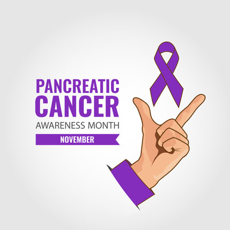 Vector Illustration of Pancreatic Cancer Awareness.のイラスト素材