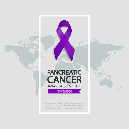 Vector Illustration of Pancreatic Cancer Awareness.のイラスト素材