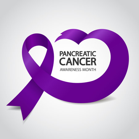 Vector Illustration of Pancreatic Cancer Awareness. ribbonのイラスト素材