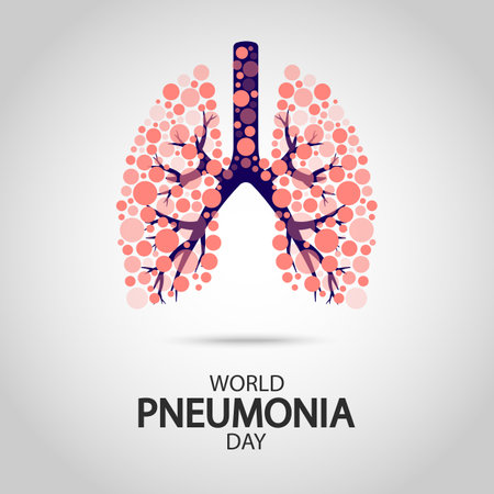 Vector Illustration of World Pneumonia Day.のイラスト素材