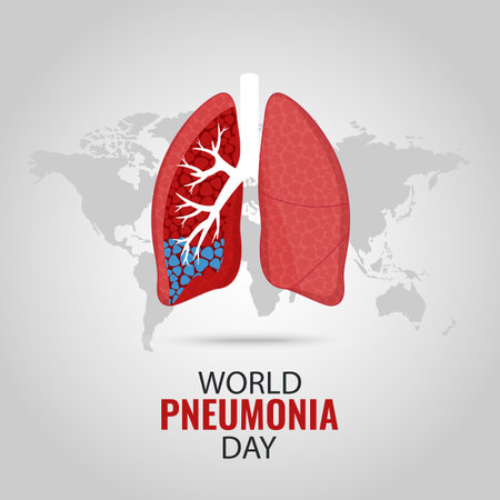 Vector Illustration of World Pneumonia Day.のイラスト素材