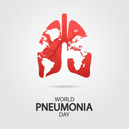 Vector Illustration of World Pneumonia Day.のイラスト素材
