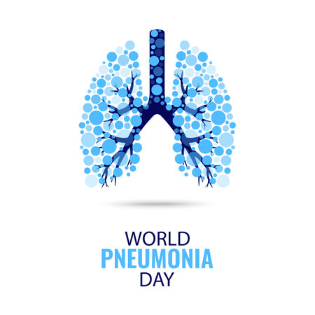 Vector Illustration of World Pneumonia Day.のイラスト素材