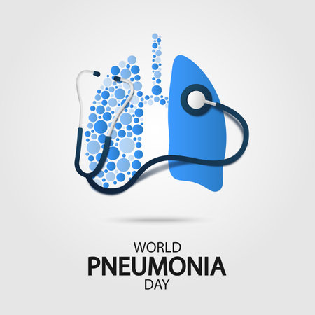 Vector Illustration of World Pneumonia Day.のイラスト素材