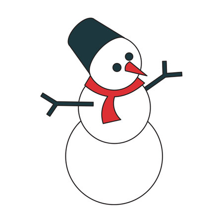 Vector illustration Snowman. isometric style.のイラスト素材