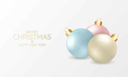 Vector illustration of Christmas and New Years. Christmas composition with Christmas Balls.のイラスト素材
