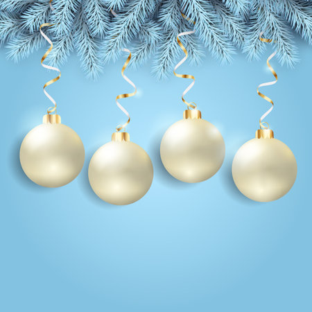 Christmas holidays. New Years background with christmas balls. vector illustrationのイラスト素材