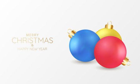 Vector illustration of Christmas and New Years. Christmas composition with Christmas Balls.のイラスト素材