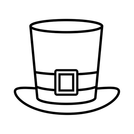 Leprechaun hat icon. linear style icon isolated on white. vector illustration.のイラスト素材