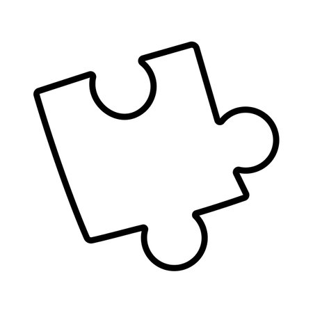 one puzzle icon. linear style icon isolated on white. vector illustration.のイラスト素材