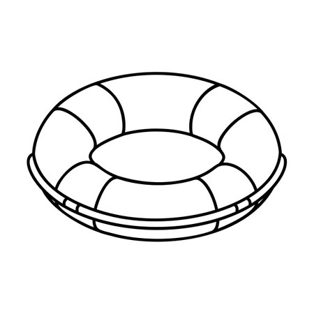 lifebuoy icon. linear style icon isolated on white. vector illustration.のイラスト素材