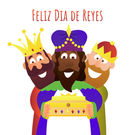 Vector illustration of Three Kings Day. Epiphany day.のイラスト素材