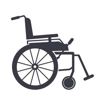 wheel icon. Wheelchair are isolated on a white background. vector illustration.のイラスト素材