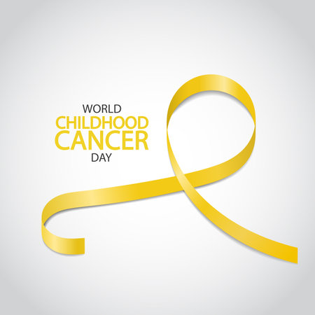 Vector illustration of Childhood Cancer Day. ribbon.のイラスト素材