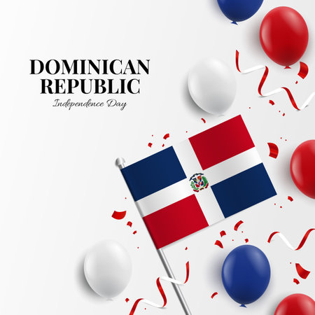 Vector illustration of Independence Day in the Dominican Republicのイラスト素材