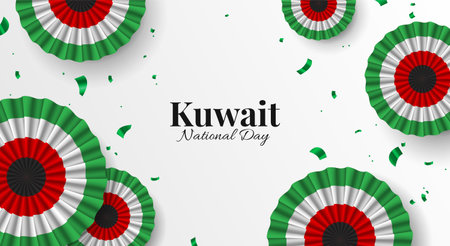 Vector Illustration of National Day Kuwait. Kuwait Air Force Cockadesのイラスト素材