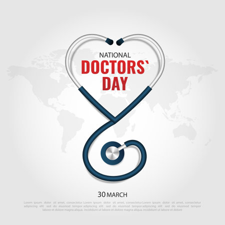 Vector Illustration of Doctors' Day. For a poster, banner and greeting card.のイラスト素材