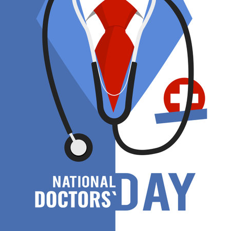 Vector Illustration of Doctors' Day. For a poster, banner and greeting card.のイラスト素材