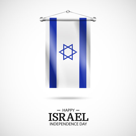 Vector Illustration of Israel Independence Day. celebration banner. Israel flagのイラスト素材