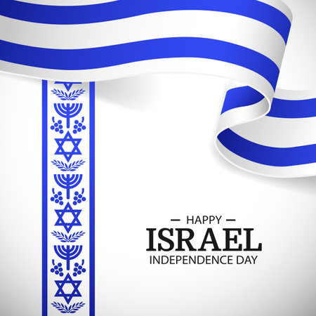 Vector Illustration of Israel Independence Day. National pattern and symbol.のイラスト素材
