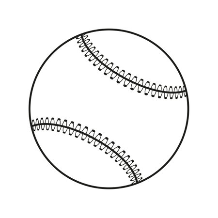 Baseball ball icon. linear style icon isolated on white background. vector illustration.のイラスト素材