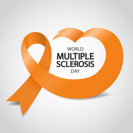 Vector Illustration of World Multiple Sclerosis Day. ribbonのイラスト素材