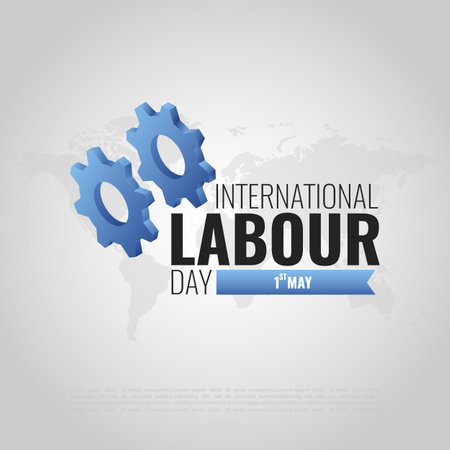 Vector Illustration of International Labor Day. Bannerのイラスト素材