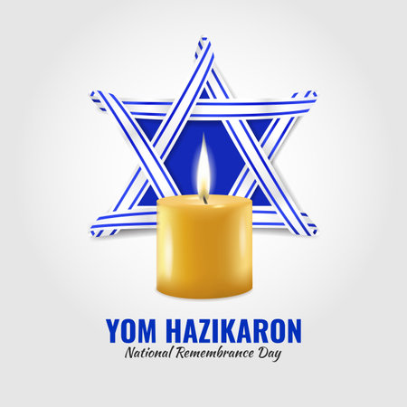 Israel Memorial Day Vector Illustration. Banner.のイラスト素材