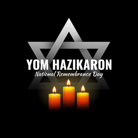 Israel Memorial Day Vector Illustration. Banner.のイラスト素材