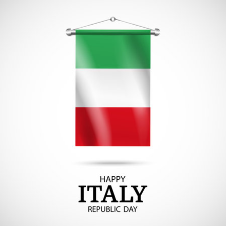 Vector Illustration of Republic Day Italy. celebration banner. Italy flagのイラスト素材