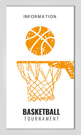 Vector illustration about basketball tournament, match, game. Use as advertising, invitation, banner, posterのイラスト素材