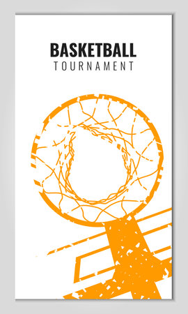 Vector illustration about basketball tournament, match, game. Use as advertising, invitation, banner, posterのイラスト素材