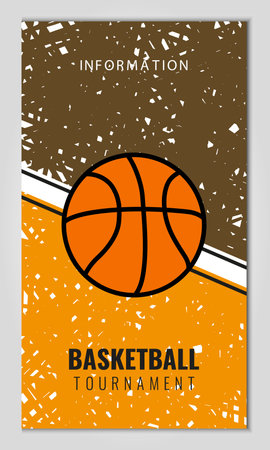 Vector illustration about basketball tournament, match, game. Use as advertising, invitation, banner, posterのイラスト素材