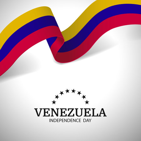 Vector Illustration of Venezuela Independence Day. ribbonのイラスト素材
