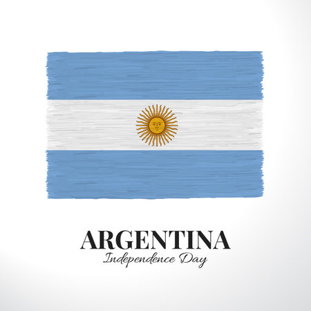 Vector Illustration of Independence Day of Argentina. Background with flagのイラスト素材