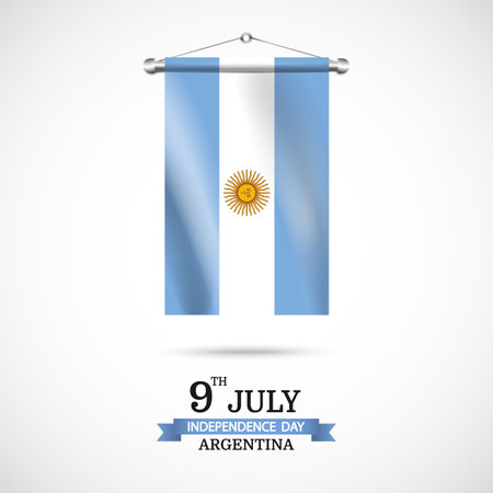 Vector Illustration of Independence Day of Argentina. celebration banner. Flag of Argentinaのイラスト素材