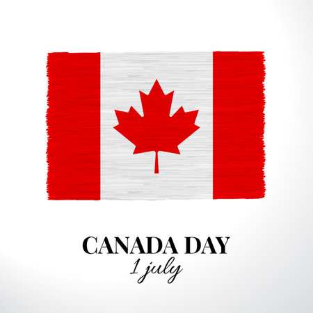 Vector Illustration of Canada day. Background with flag of Canada.のイラスト素材