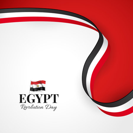 Vector Illustration of Revolution Day Egypt.のイラスト素材