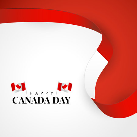 Vector Illustration of Canada day. ribbonのイラスト素材