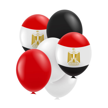 Vector Illustration of Revolution Day Egypt. Balloonsのイラスト素材
