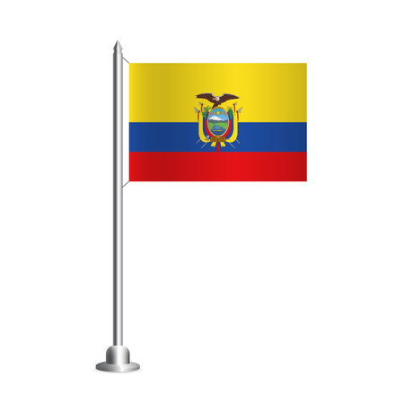 Vector Illustration of Ecuador Independence Day. celebration banner. Flag of Ecuadorのイラスト素材