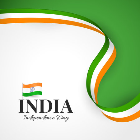 Vector Illustration of India Independence Day. ribbonのイラスト素材