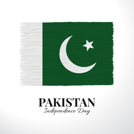 Vector Illustration of Pakistan Independence Day. Background with flagのイラスト素材