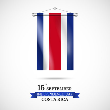 vector illustration. Independence Day in Costa Rica. Background with flagのイラスト素材